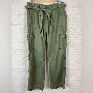EXPRESS Olive Green Cargo Pants with Belt Size 10 Casual